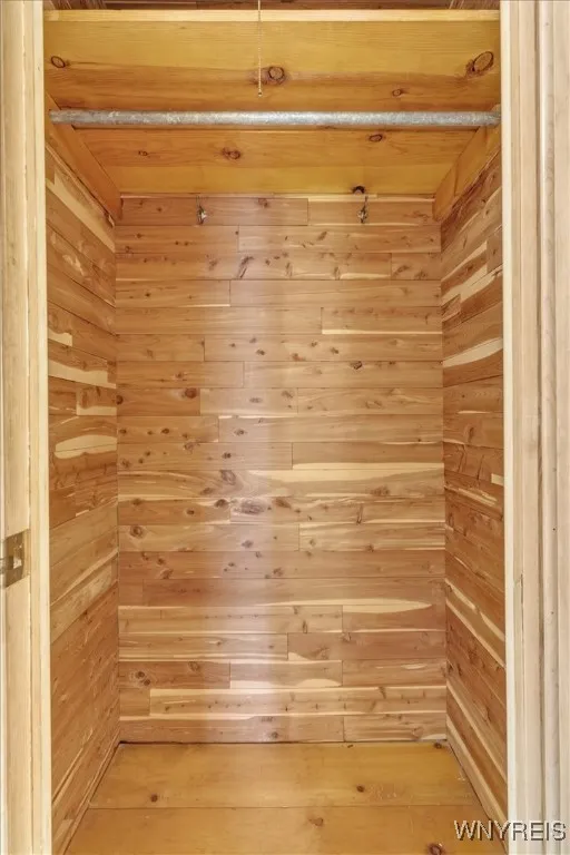 Just outside the first full bathroom is a great cedar close.