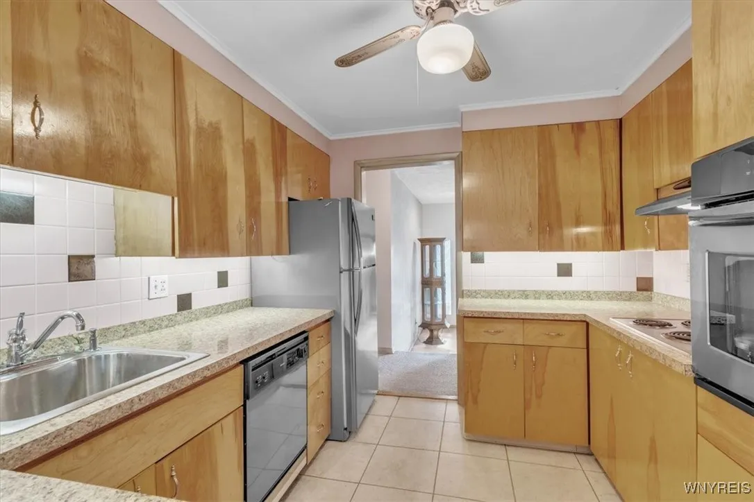 Stainless steal appliances are included with the home