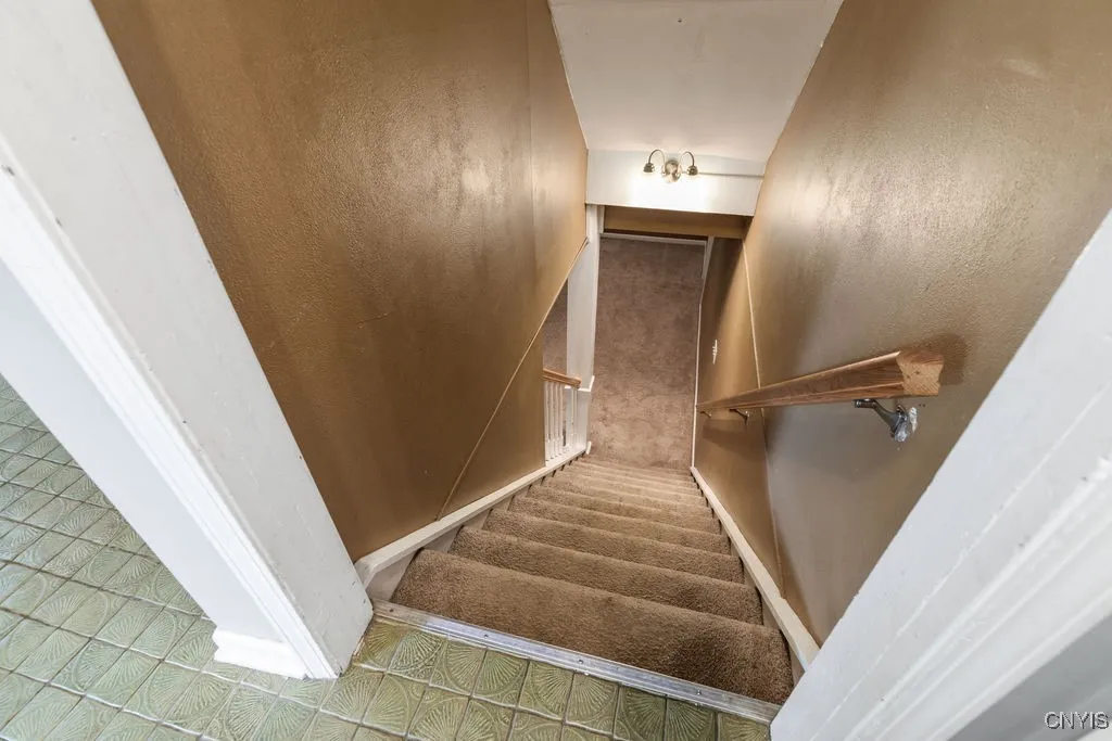 Down to the finished basement!