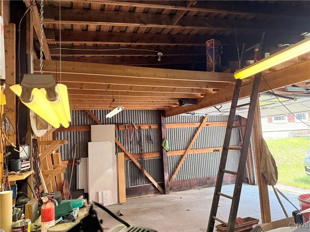 inside garage w/ overhead storage