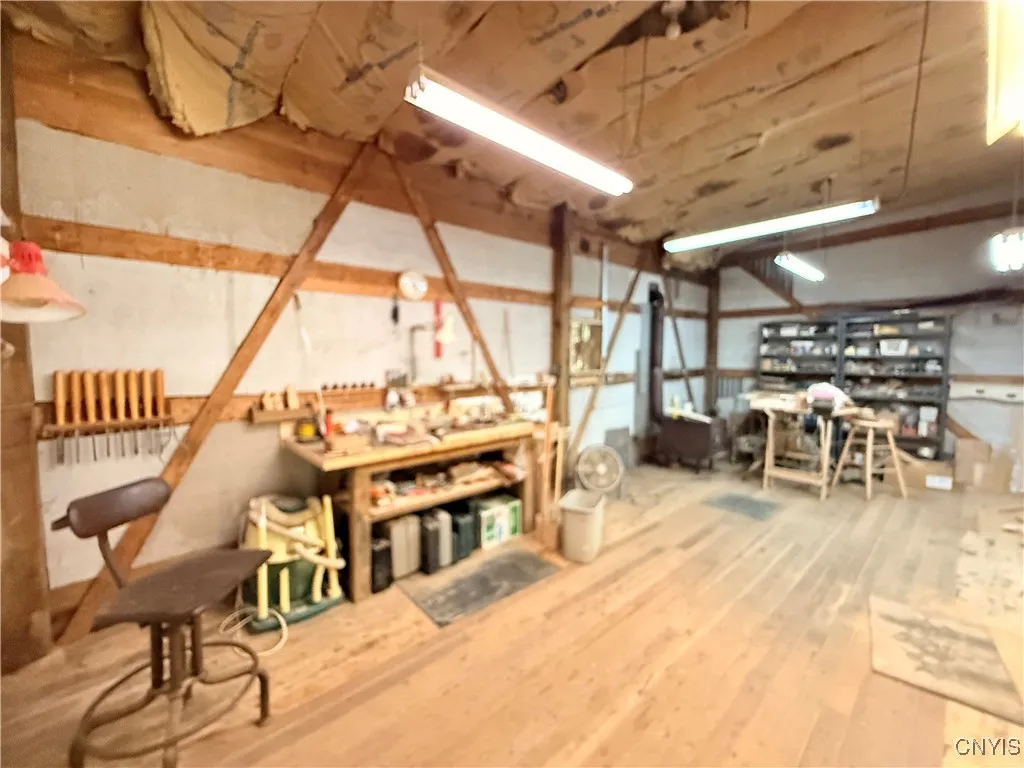 workshop in rear of garage