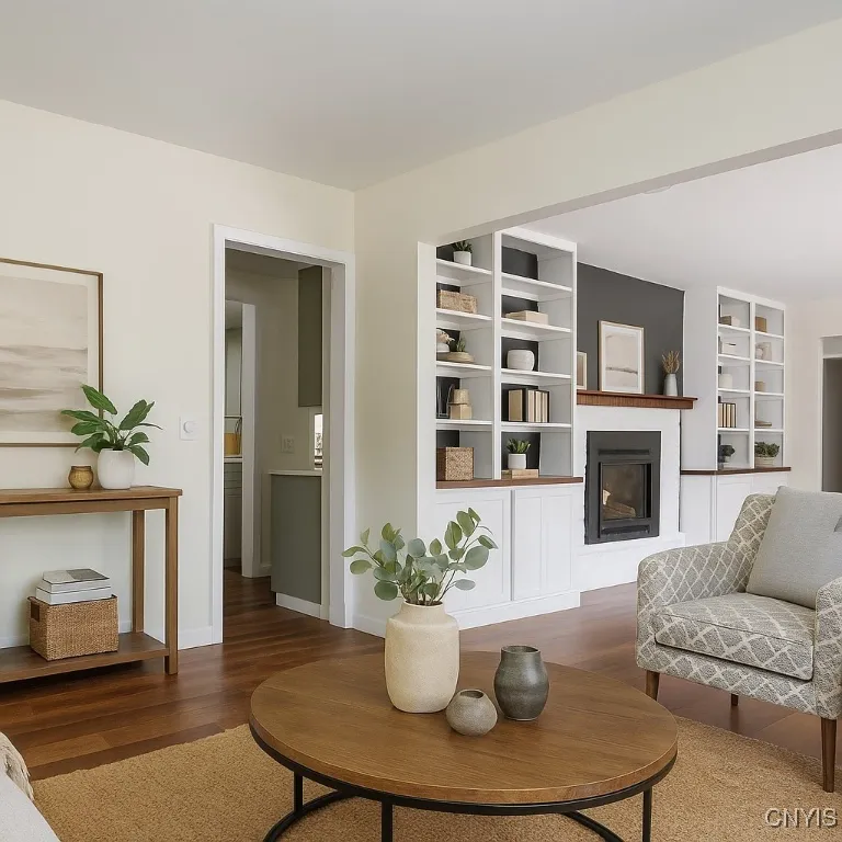 This living room photo has been virtually staged. Original is above photos