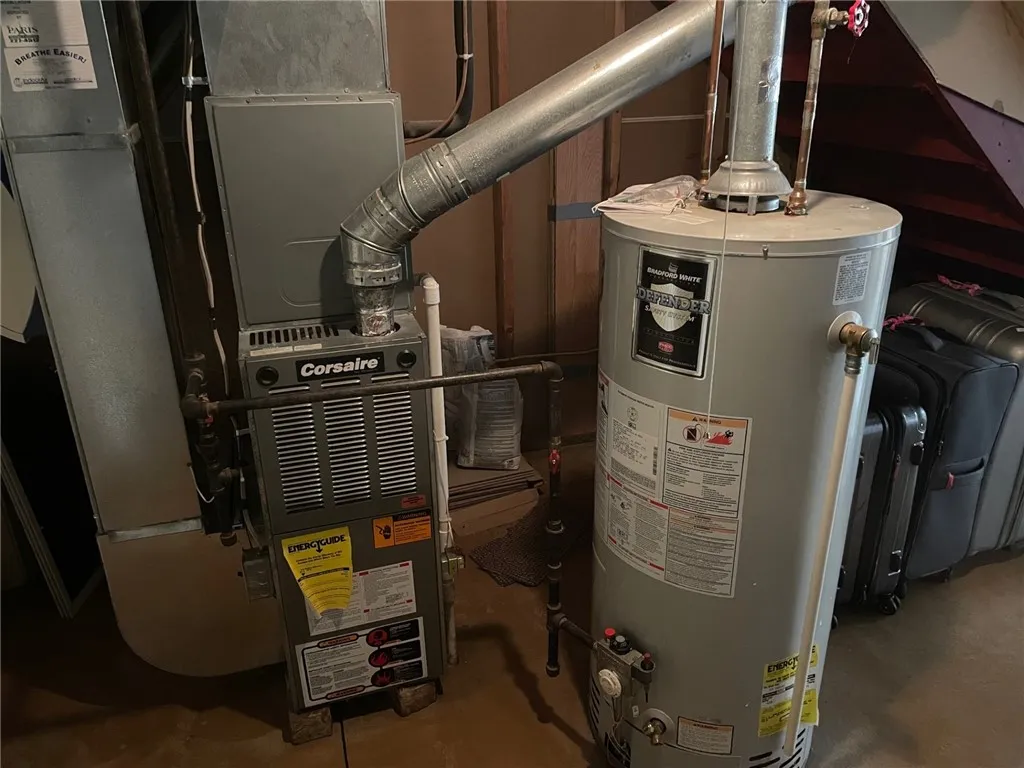 Furnace, central A/C and hot water tank