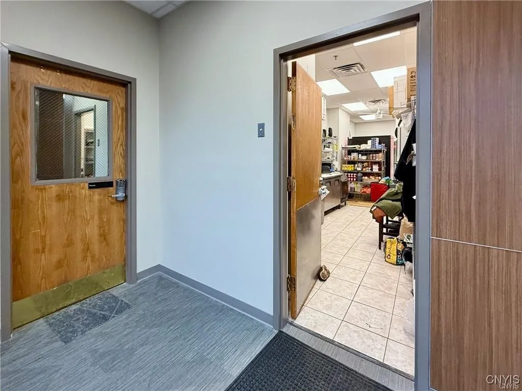 Back door from cafe to alleyway entrance.