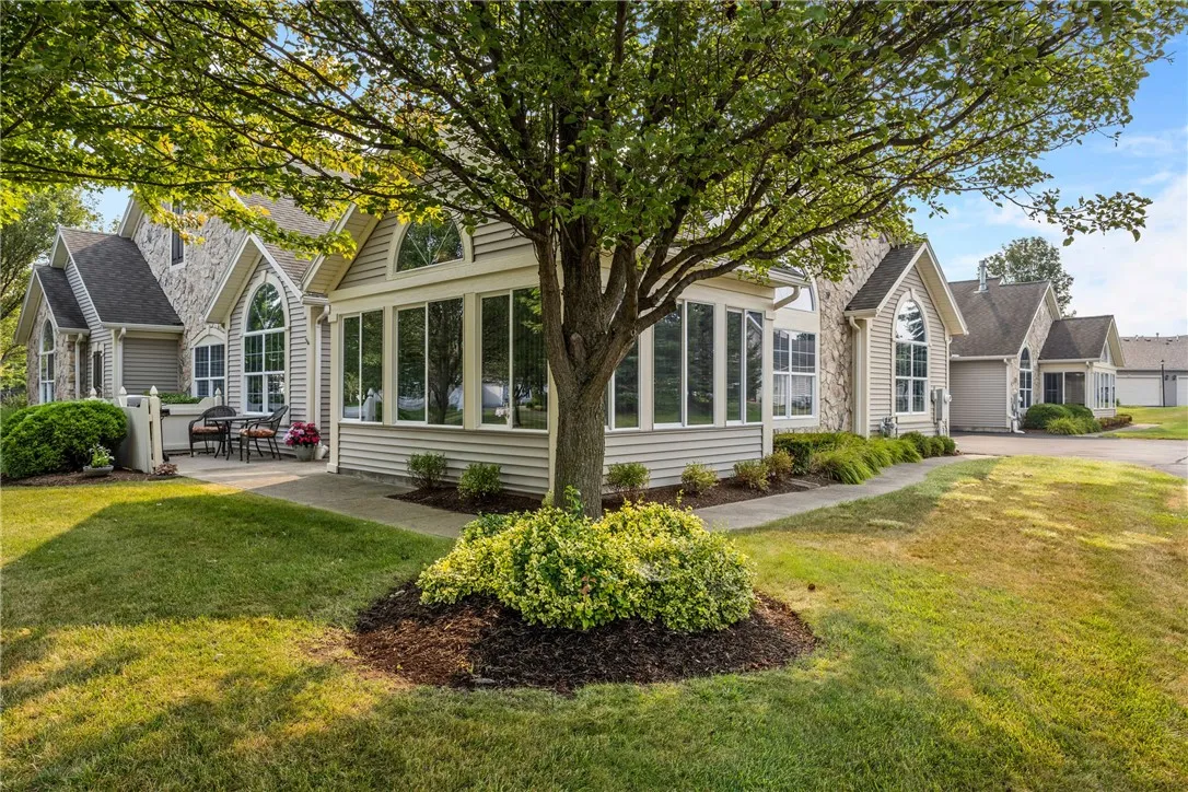 Mature trees provide privacy in this intimate community.