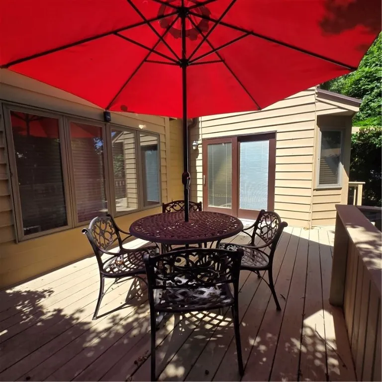 Perfectly Shaded Deck Off The Kitchen
