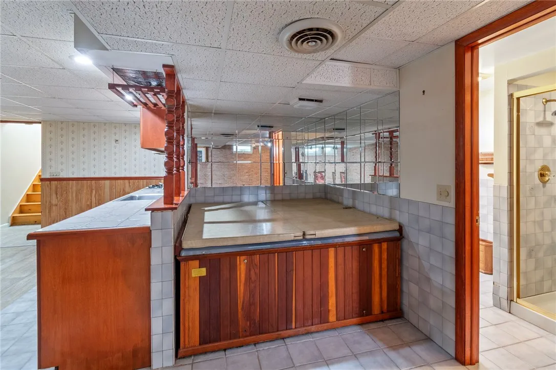 The HOT TUB area of the finished lower level