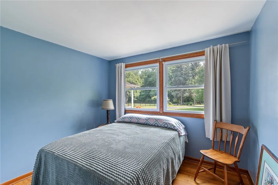 One of three bedrooms - note the vinyl windows!