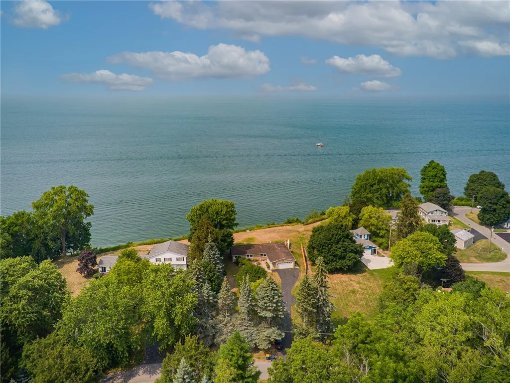 An overhead view of the neighborhood