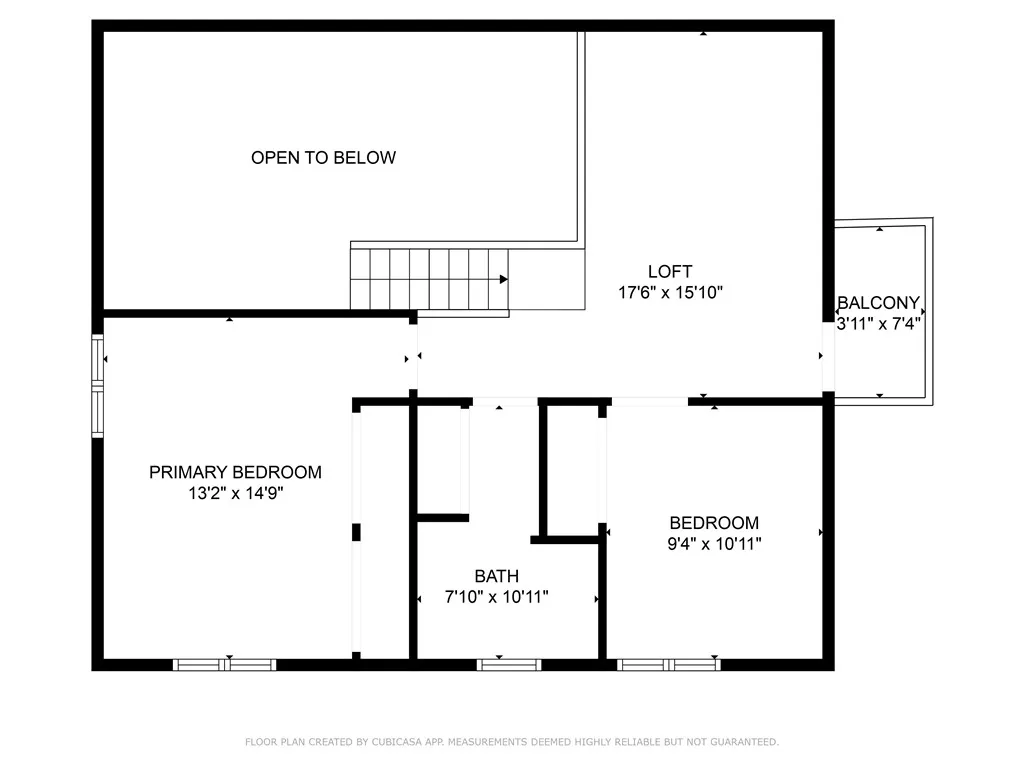 2nd floor floorplan with approximate measurements