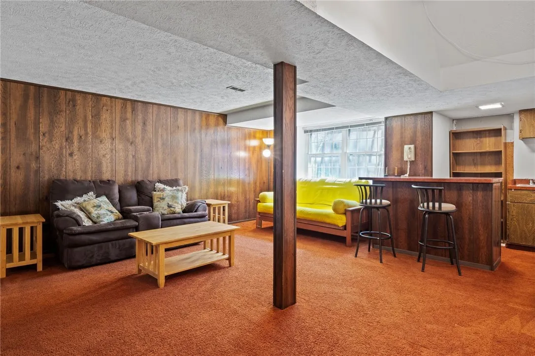 Finished basement with egress window