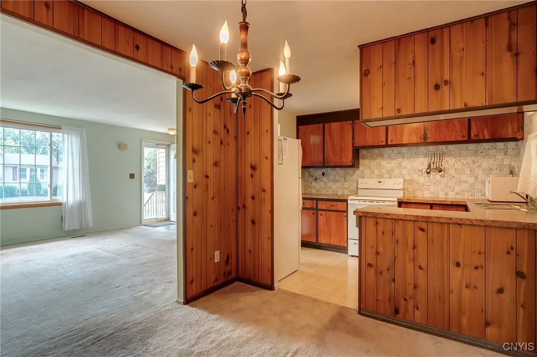 View from DR into Kitchen and LR