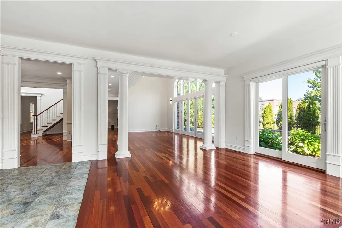 View from the kitchen into the family room