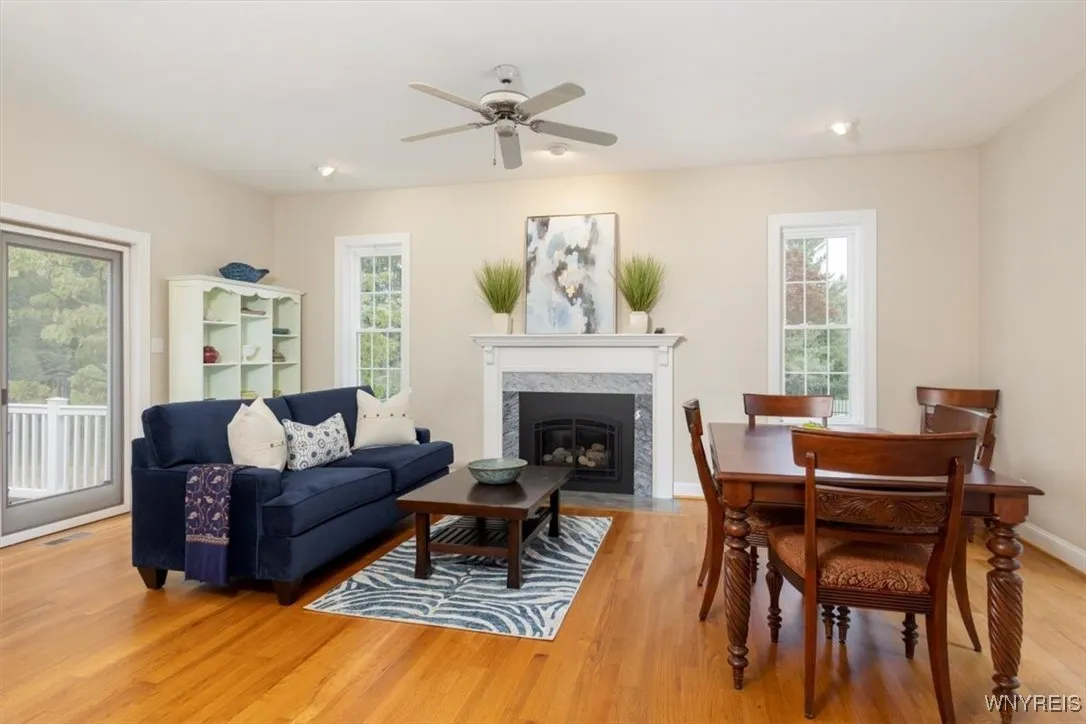 Kitchen keeping room with gas fireplace
