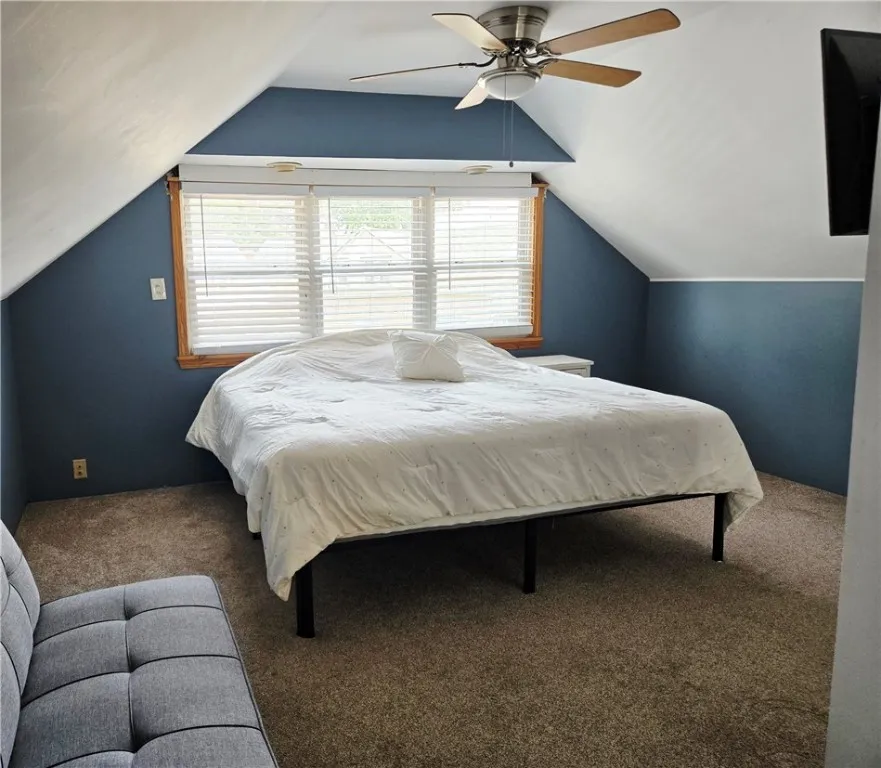 The triple windows welcome the natural light.