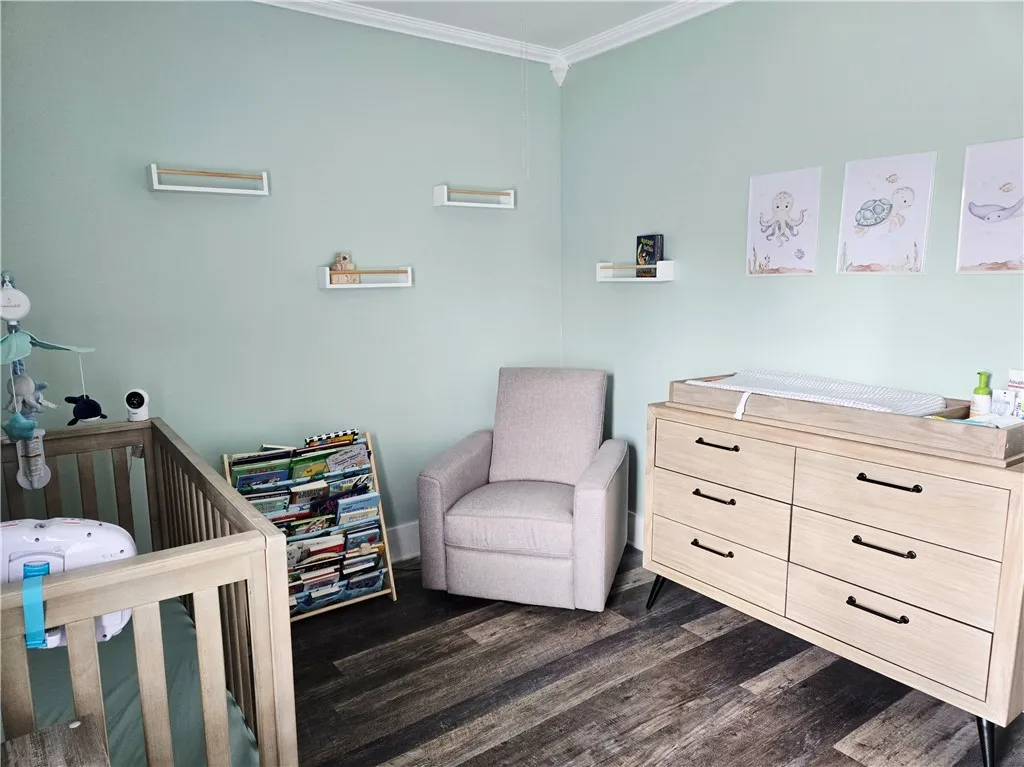 Slightly larger than the first bedroom.