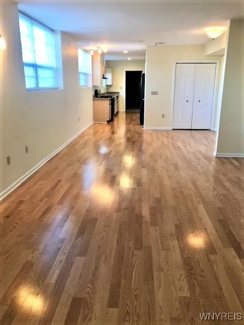 Hardwood flooring in living areas.