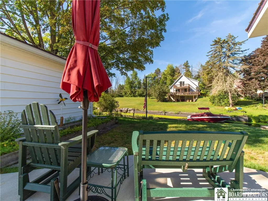 The large concrete pad offers so much space for relaxing or enjoying company