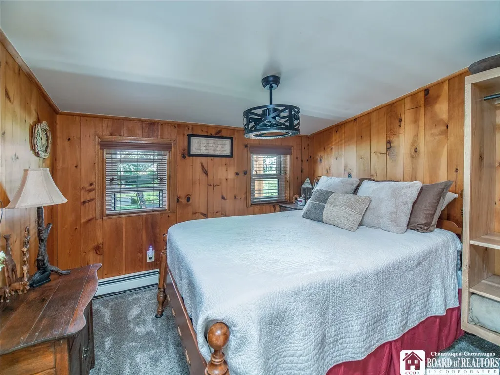 This is one bedroom on the backside of the house - looking over the rear of the property and towards the canal.