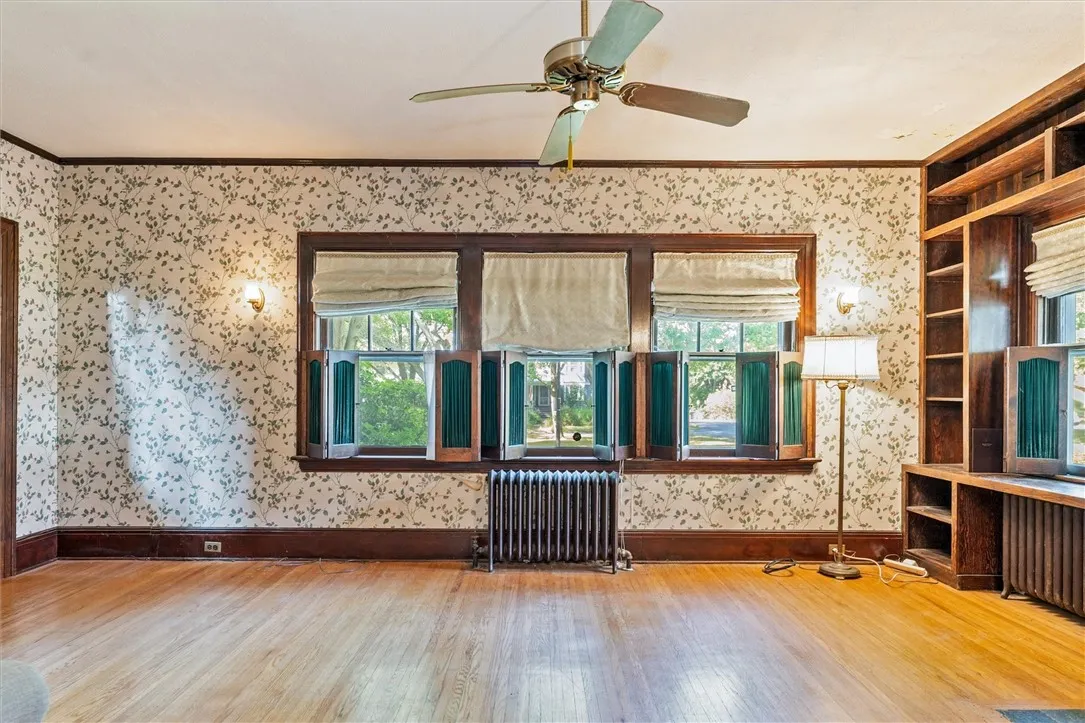 Gracious Living Room with hardwood floors