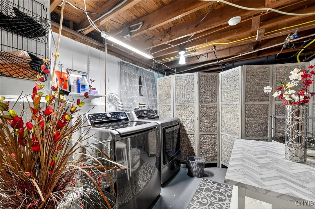 Basement laundry area