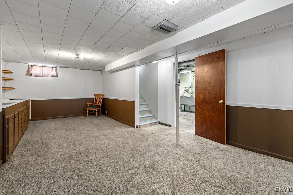 Partially Finished Basement overlooking Utility Room
