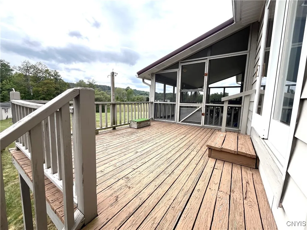 Stairs take you to pool