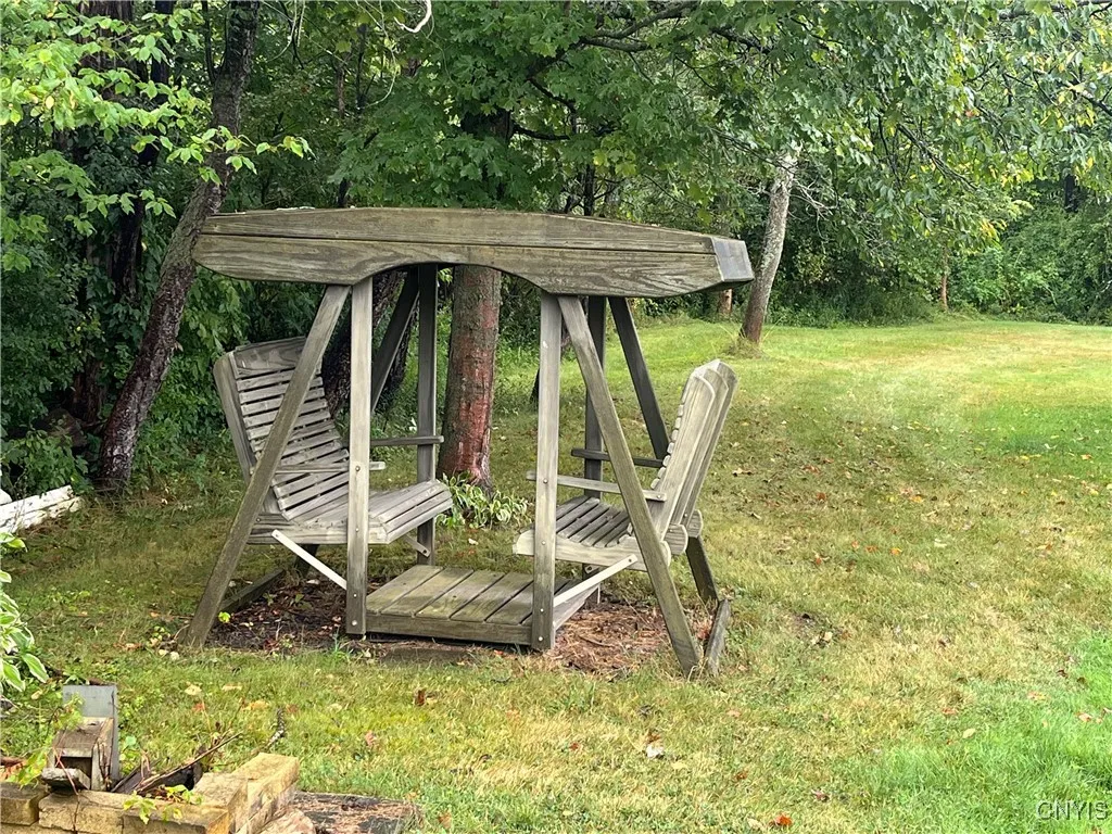 Swing in backyard