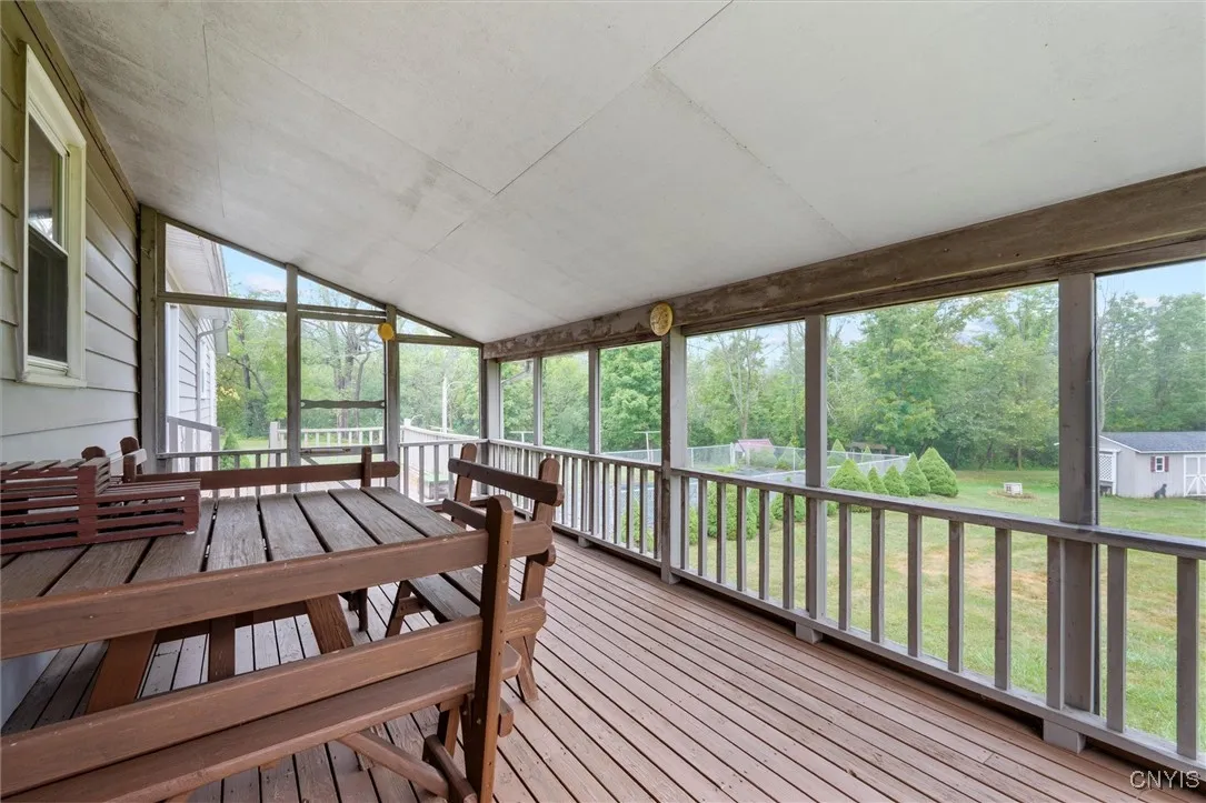 Screened porch for outdoor dining