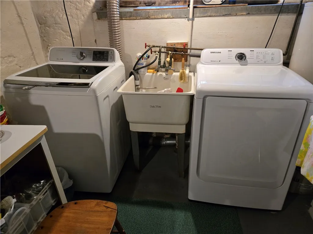 The washer and dryer stay.