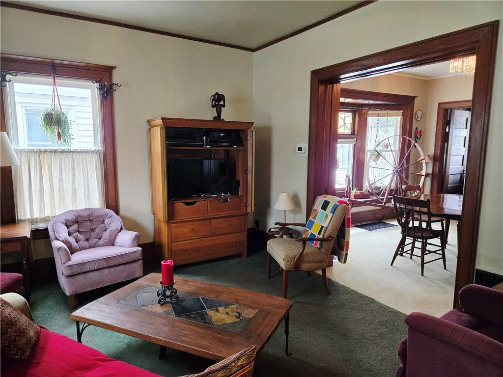 Don't miss the original pocket doors.