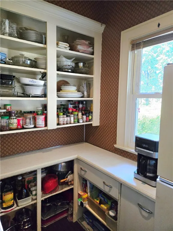 The butler's pantry has plenty of storage.