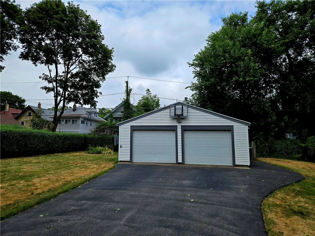 detached two car garage.