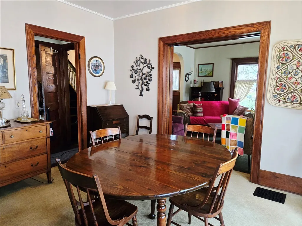 The formal dining room has lots of space.