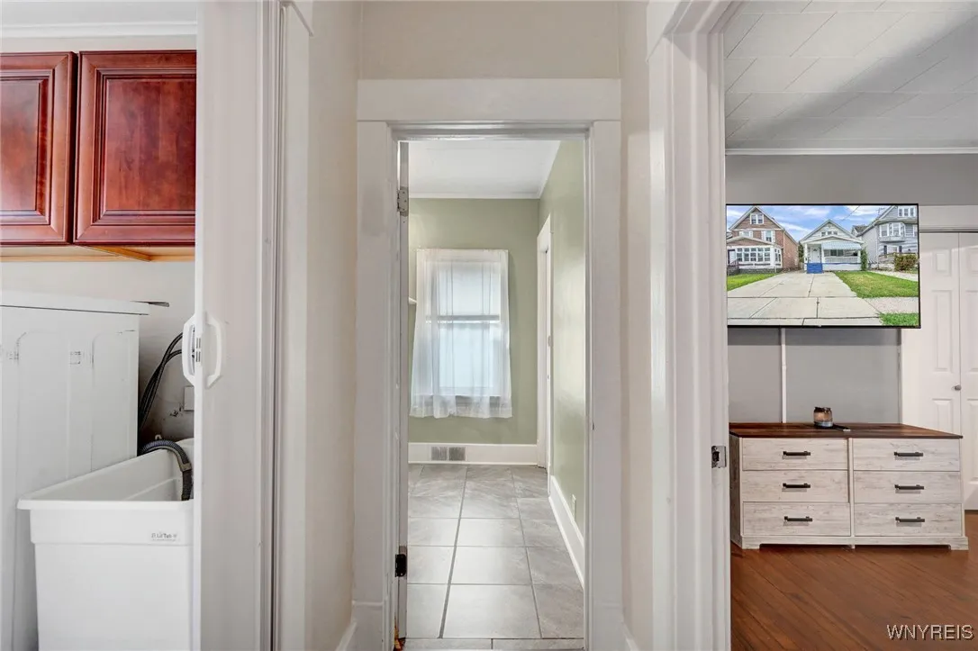 Hallway to bed, bath, laundry room