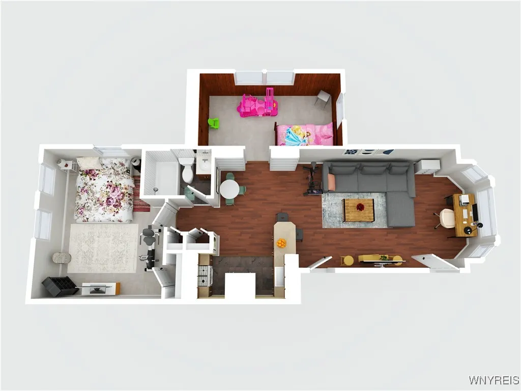 Virtually Staged Floorplan  (185 Huntington #1, Buffalo, NY 14214)