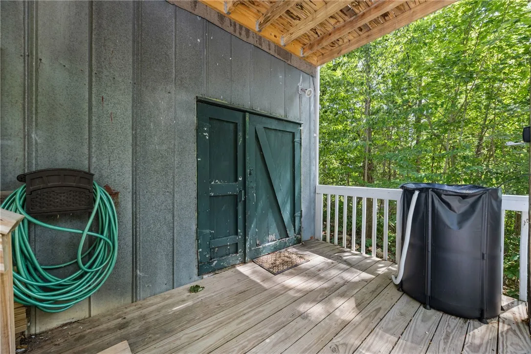 Basement walkout. Great storage!