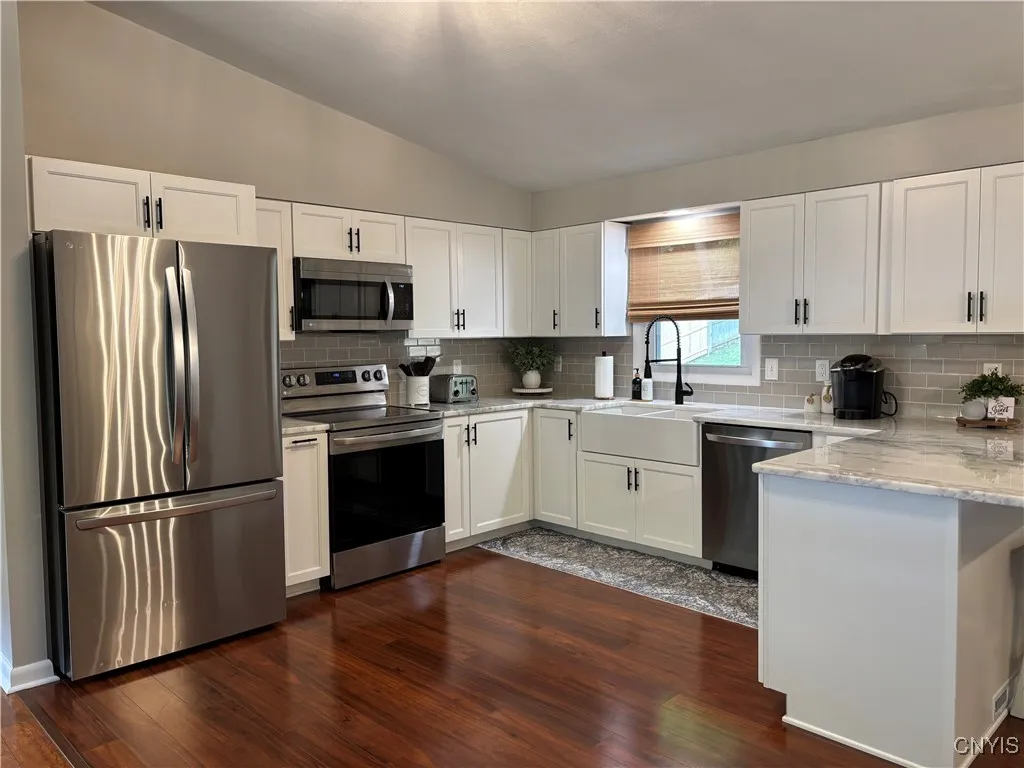 Stainless steel appliances.