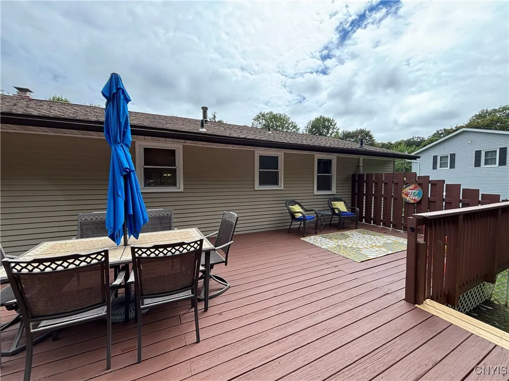 Large deck area off the dining area