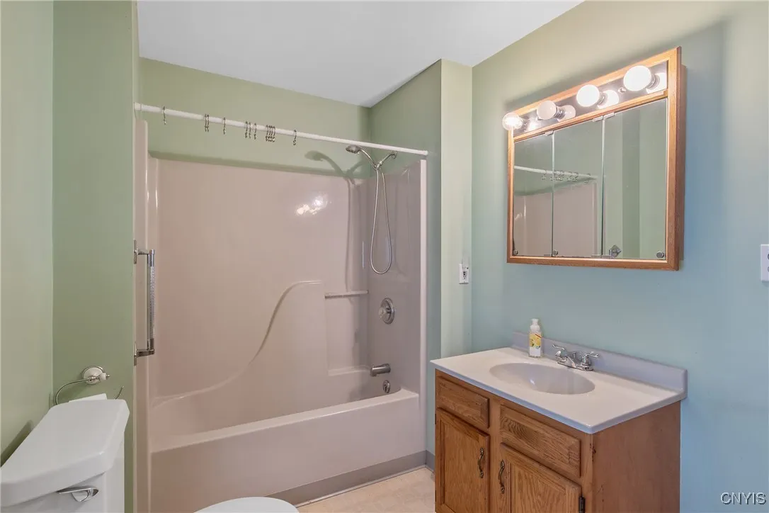 Oversized first floor bathroom.