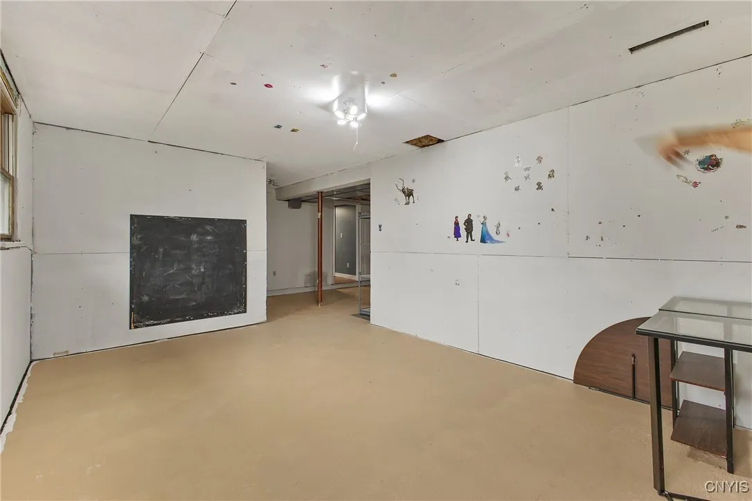   Chalk-board for children's  play area is  shown