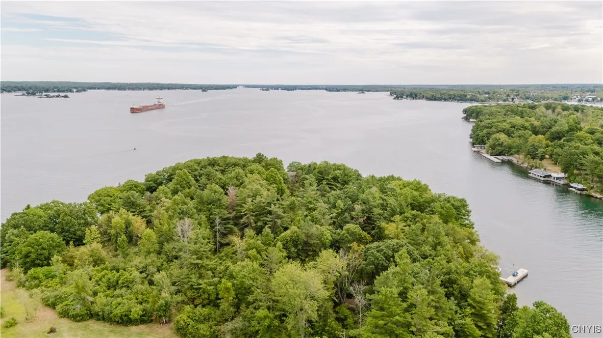 overhead view toward the bridge