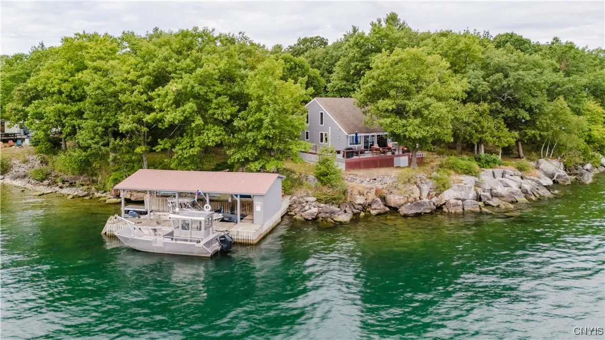Shoreline with boat dock