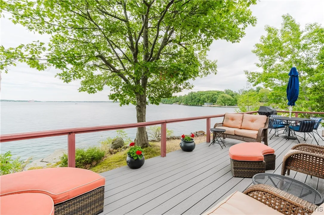 Front porch view looking down river