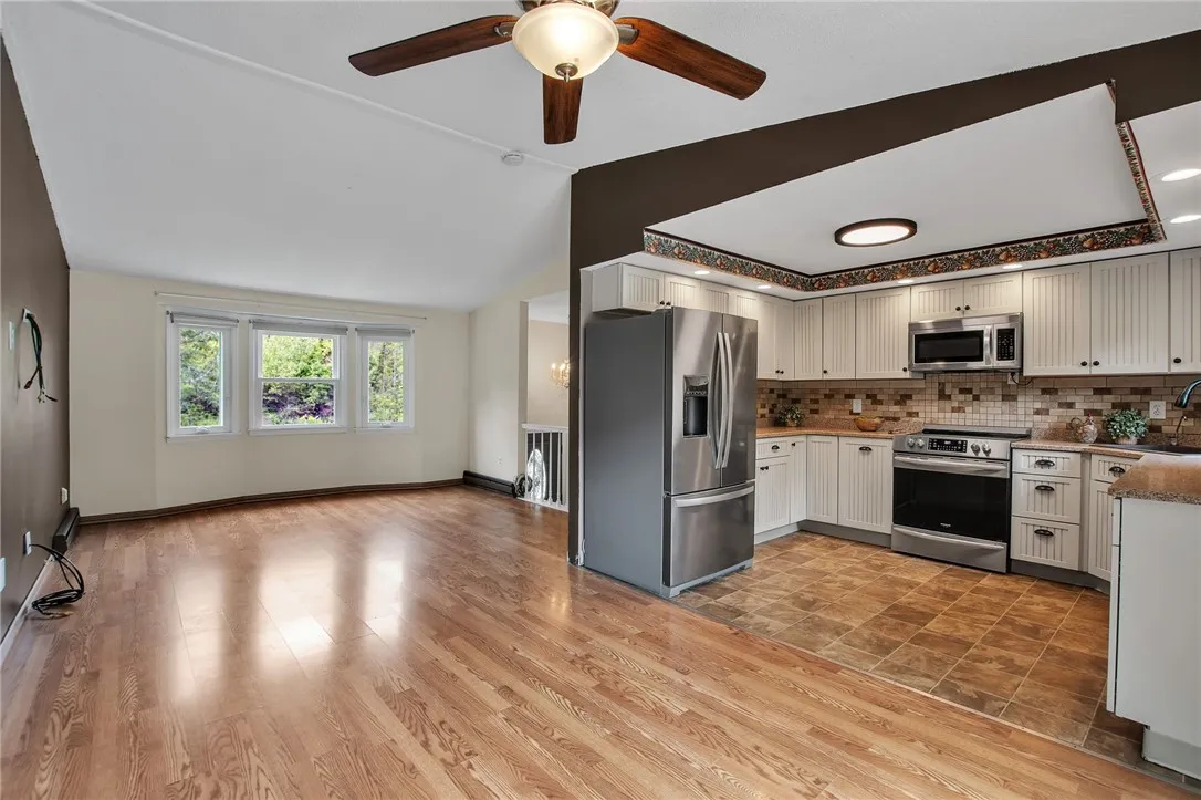 view of dining/living room and kitchen