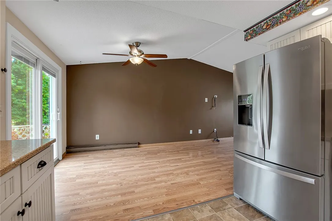 view of kitchen into dining room