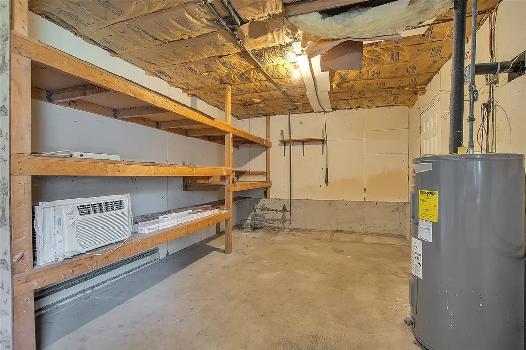 storage shelves in utility room