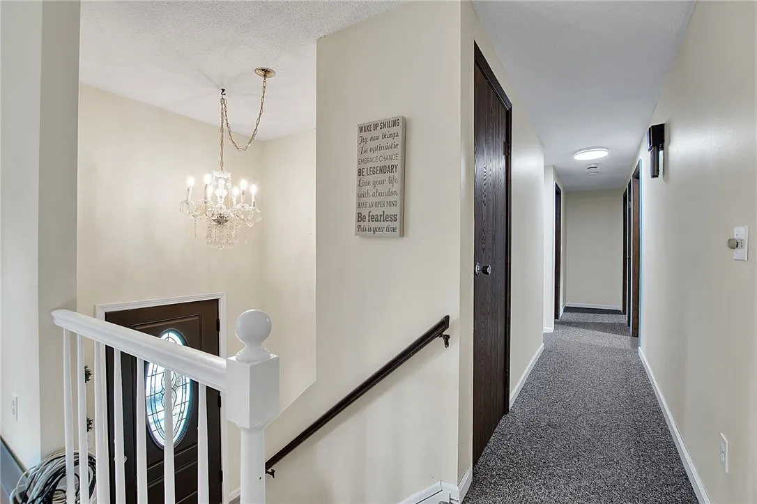 view from living room down hall to bedrooms