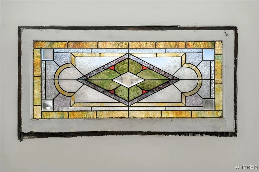 1st floor stained glass window in dining room