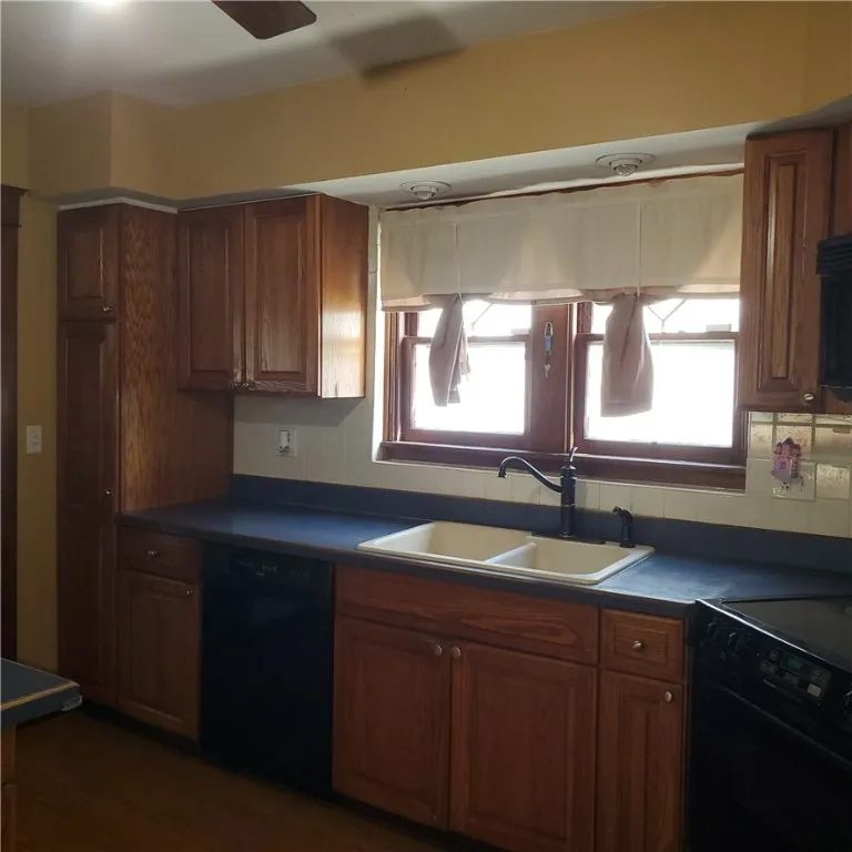 A kitchen that offers ample cupboards, all the appliances that you will need and counter space!